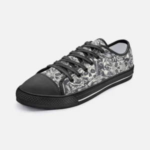 Silver Skull Low Top Sneakers