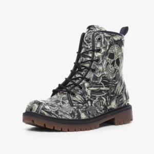 Silver skull boots