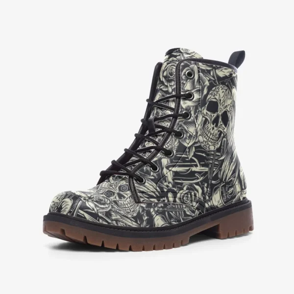 Silver skull boots
