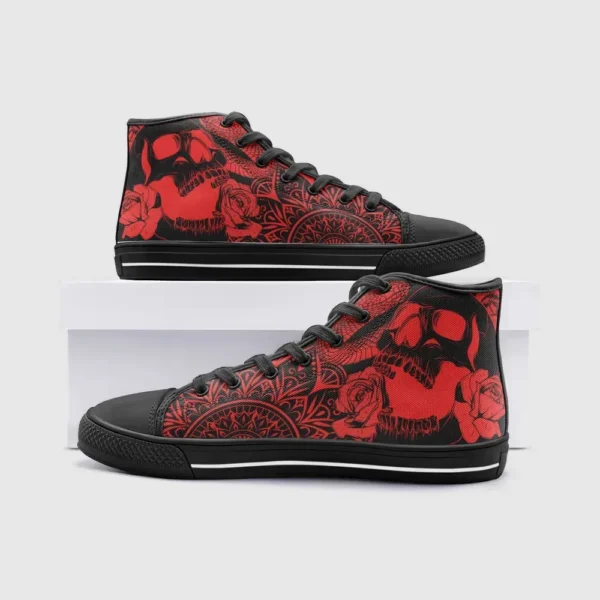 Skull Rose Snake Mandala High Top 1