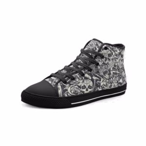 Silver Skull High Top Sneakers