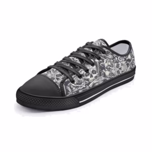 Silver Skull Low Top Sneakers