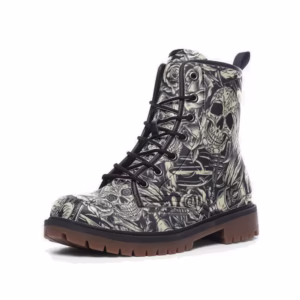 Silver skull boots